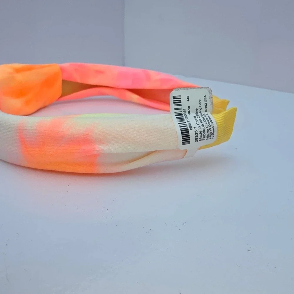 Claires Headband Womens Girls One Size Neon Tie Dye Knotted Padded Chunky Pink - Picture 12 of 12